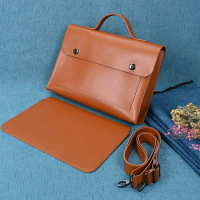 2pcs Shoulder Bags+Laptop Sleeve For Macbook Air 13 Case 2020 Pro 14 Coque Funda Women Laptop Bag Leather Handbag For Xiaomi MI