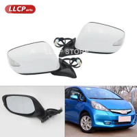 Car Exterior Rearview Door Mirror Assy For HONDA FIT JAZZ GE6 GE8 2009-2014 Side Mirror 7PINS With Electric Folding LED Light