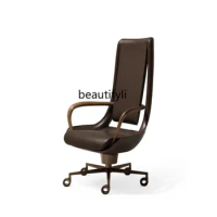 yj Italian Modern Minimalist North American Black Walnut Solid Wood Boss Office Chair Nordic Desk Chair