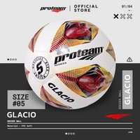 Bola Sepak Proteam Glacio Size 5 Original - Bola Sepak Bola Lapangan Besar PVC High Gloss Putih