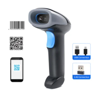 Aibecy Handheld Barcode Scanner 1D/2D/QR Code Scanner 2.4G Wireless &amp; USB Wired Bar Code Reader for Library Logistics Warehouse