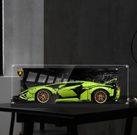 【熱賣現貨】適用樂高蘭博基尼布加迪展示盒汽車保時捷911法拉利賽車模亞克力