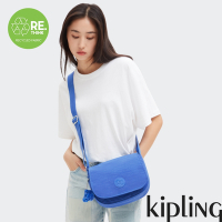 Kipling 深邃亮藍色掀蓋多袋肩背包-LOREEN M