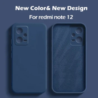 Redmi Note 12 Note12 Pro 4G 5G Case Square Liquid Silicone Phone Cases For Xiaomi Redmi Note 12 Note12 Pro Plus Soft Back Cover