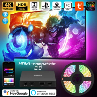Ambient TV Backlight Sync Box PC Screen Monitor Led Backlight WiFi Bluetooth Control 4K HDMI-compatible Smart LED Strip Lights