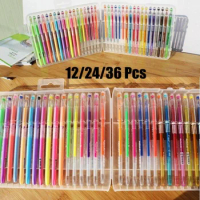12/24/36 Colors Gel Pens with Diamond Tip and Gel Pen Refill, Coloring Marker
