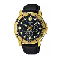Casio MTP-VD300GL-1EUDF Gold Black Leather