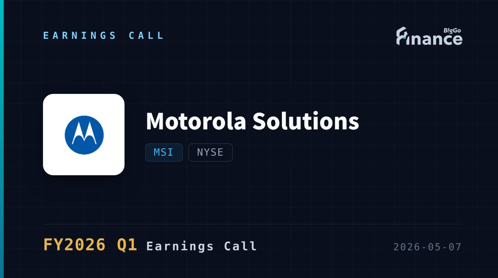 [Motorola Solutions Q1 2026 Earnings Call] Record Orders and Backlog ...