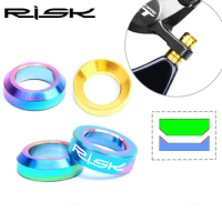 2Pairs RISK Mountain BMX Bike Bicycle Titanium M6 Concave and Convex Washer Spacer For Disc Brake Caliper Group Mounting Bolts