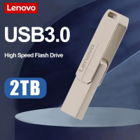 Lenovo 2TB USB Flash Drive โลหะ USB ความเร็วสูง Pendrive แบบพกพาความจุขนาดใหญ่ Memoria Usb Flash Disk Type C Adapter สำหรับ PC
