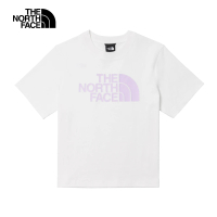 【The North Face】北面UE女款白色防潑水舒適大尺寸品牌印花短袖T恤｜89TWFN4
