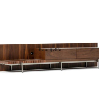 Black Oak Wood Grain Home TV Cabinet Side Cabinet Table-Console Sofa Strip Lobby
