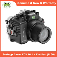 Seafrogs 40M/130FT Underwater Camera Housing Waterproof Case For Canon EOS R6 II With Flat Port (FL60)