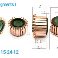 12*24*17mm 24P Teeth Copper Hook Type Electrical Motor Commutator