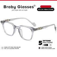 Gọng kính cận mắt vuông nam nữ Braby Glasses chất liệu nhựa acetate trẻ trung cá tính phù hợp mọi dá