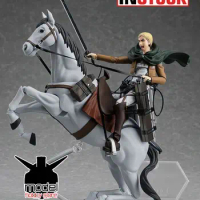 Original figma 446 Attack on Titan Erwin Smith with horse PVC Action Figure Anime Toy Model