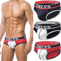 ORLVS Men Underwear Men Jockstrap Cotton Pantie Masculina Underpant Hombre Low Waist Breathable Sexy Jockstrap Fast ship
