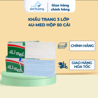 Combo 05 hộp Khẩu trang y tế 3 lớp 4u-Med hộp 50 cái