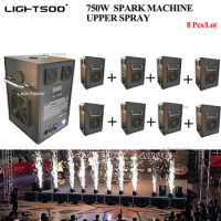 8pcs 750w Cold Spark Machine DMX Firework Machine DJ Remote Cold Fireworks Fountain Stage TI Powder Spark Machine For Wedding