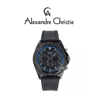 Jam Tangan Alexandre Christie Sport Chrono Men Band Chronograph Black Black 44mm - AC6664MCLIPBABU