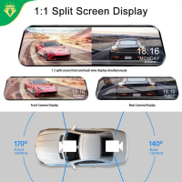 Kaca Spion Tengah Dascham Kamera Depan Belakang Dashcam Rear View DVR 1080p 9.66 Inch