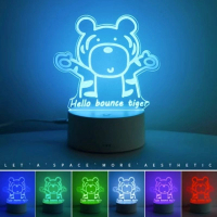 小夜燈創意臥室裝潢氛圍燈(【電池款+七色+USB插電】跳跳虎) 