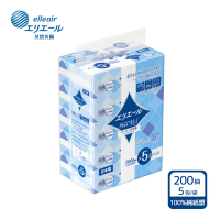 日本大王elleair 柔韌吸水擦手紙巾(抽取式) 200抽/包x5包