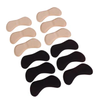 6 Pairs Self Adhesive Heel Pads Grips Liners Shaped Sponge Heeled Boots For Women for High Heels Blisters (Black &amp; Apricot)