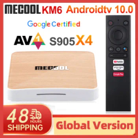 Mecool KM6 Deluxe Amlogic S905X4 Smart TV Box Android 10 4GB 64GB Google Certified Wifi 6 AV1 USB3.0 1000M 2GB 16GB Set Top Box