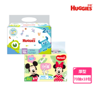 HUGGIES 好奇 純水嬰兒濕巾迪士尼厚型70抽X18包/箱(迪士尼限定版/怪獸電力公司)
