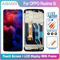 AiBaoQi Brand New For OPPO Realme 6i RMX2040 LCD Display Screen Touch Digitizer Assembly For 6.5 Inch OPPO Realme 6i With Frame