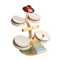Xylophone Drum Set Learning Toy Educational Fine Motor Skill Musical Instrument Toy Baby Drum Set Montessori for Boy Girl Kids