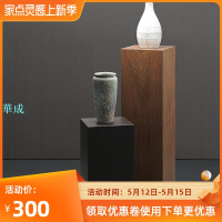北歐實木簡約方形花架設計師客廳胡桃地板展示架意大利花架