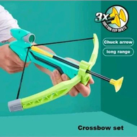 Mainan anak tembakan pistol crosbow set karet nempel kaca aman dimainkan keren murah