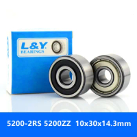 100pcs high speed bearings 5200-2RS 5200ZZ double row angular contact ball bearing 5200 3200 2RS RS ZZ Z ATN 10x30x14.3 mm