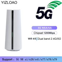 YIZLOAO M55 5G Wifi Router 1200Mbps Wireless CPE NSA SA Gateway Dual Band 2.4G/5GHz Mobile Hotspot Modem AP with inside Antenna
