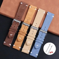 Retro Leather Watch Strap Man Women Quick Release 18/20/22mm for Seiko for Samsung Galaxy Watch 6 5 4 3 45mm 40mm Belt Bracelet