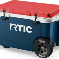 RTIC 52 Quart Ultra-Light Wheeled Hard Cooler Insulated Portable Ice Chest Box for Beach, Drink, Beverage, Camping, Picnic, Fish