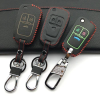 Latest Leather Keychain Key Holder Key Cover For Cruzez Opel ASTRA J Astra Corsa Antara Meriva Zafira Insignia MOKKA 3 Button