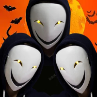 White Darkness Smile Mask Japanese Anime Black Bullet Hiruko Visible Helmet Cosplay Costume Props Halloween Gift Collection