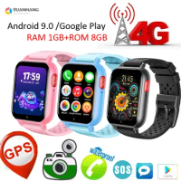 Android 9 Smart 4G Remote Camera GPS Trace Locate Kid Student Google Play Heart Rate Thermometer Monitor Smartwatch Phone Watch