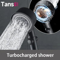 Tansi Degrees Rotation Turbo Fan Shower Head High Pressure Water Saving Spray Adjustable Showerhead Filters Bathroom Accessories