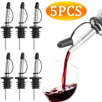 5/1pcs Stainless Steel Wine Pourer Enduring Wine Liquor Flow Bottle Stopper Spout Bottle Pourer Stopper For Bottle Bar Accessory