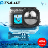 PULUZ 40m Waterproof Housing Protective Case with Buckle Basic Mount &amp; Screw for GoPro HERO9 Black Max Lens Mod Action Camera