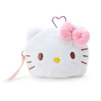 真愛日本 預購 凱蒂貓 kitty 開窗 造型收納包 絨毛包 附扣 零錢包 小物包 透包 化妝包 JD44