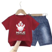 Oneset SPJ Setelan PE24s Celana Semi Jeans Anak-Anak Eskrim Miksue Since 1997