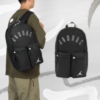 【NIKE 耐吉】包包 Jordan 男女款 黑 白 後背包 筆電包 雙肩背 隔層 側邊水壺袋 喬丹(JD2333007AD-001)