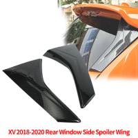 Carbon Fiber Style Rear Window Side Spoiler Wing Strip Protection Trim for Subaru XV 2018-2020