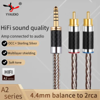 HIFI Stereo 4.4mm AUX to 2RCA Balance Audio Cable High-end One-To-Two Y Splitter For Amplifier Audio Home Theater Balance Cable
