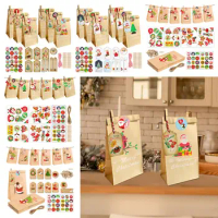Wrapping Cookie Pouch Party Supplies Christmas Gift Christmas Label Stickers Christmas Bags Kraft Paper Bag Xmas Tags